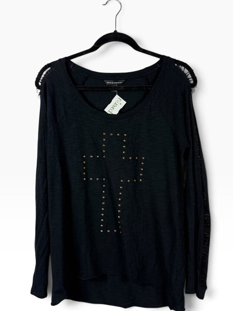 ROCK & REPUBLIC STUDDED CROSS TOP