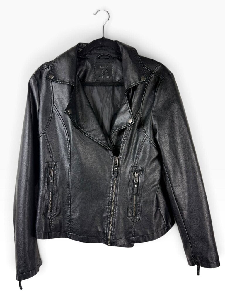 MAX STUDIO FAUX LEATHER MOTO JACKET