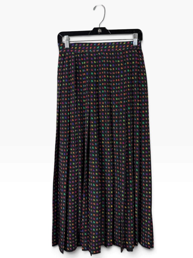 DONCASTER SQUARE PRINT PLEATED SKIRT