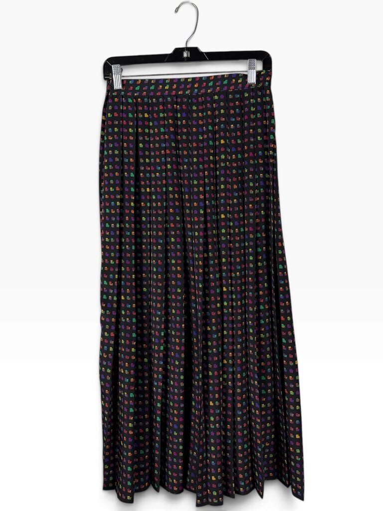 DONCASTER SQUARE PRINT PLEATED SKIRT