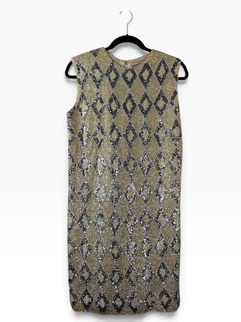 IMPERIAL BEADED SEQUIN SHIFT DRESS