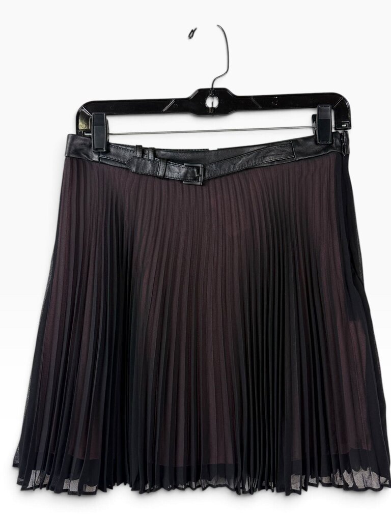 BCBG GENERATION LEATHER PLEATED MINI SKIRT