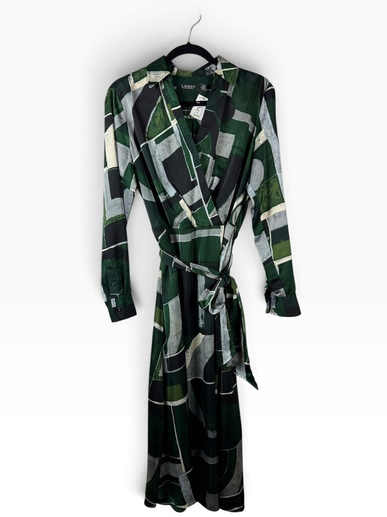 LAUREN RALPH LAUREN COLORBLOCK WRAP DRESS