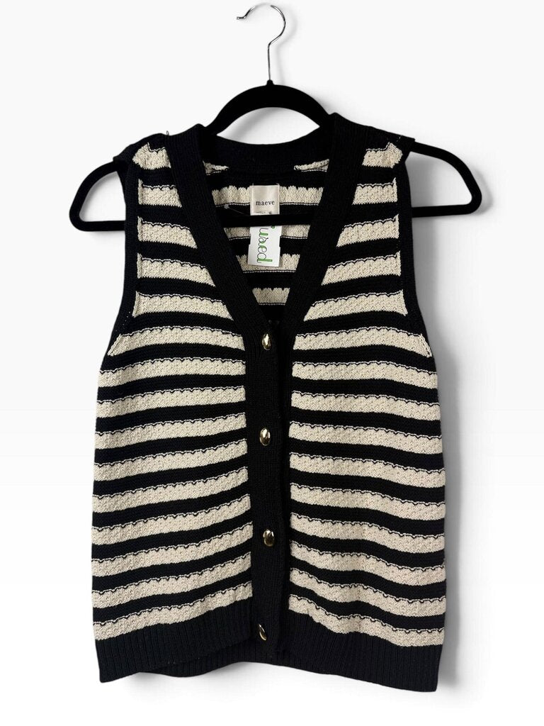 MAEVE STRIPED KNIT VEST