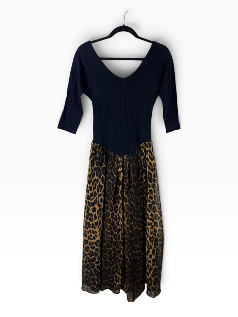 ENCHANTE LEOPARD PRINT MIDI DRESS