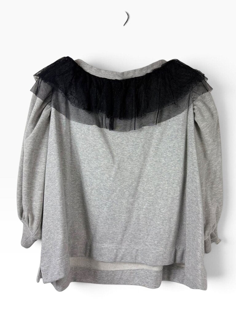 MAEVE MESH RUFFLE NECK SWEATER