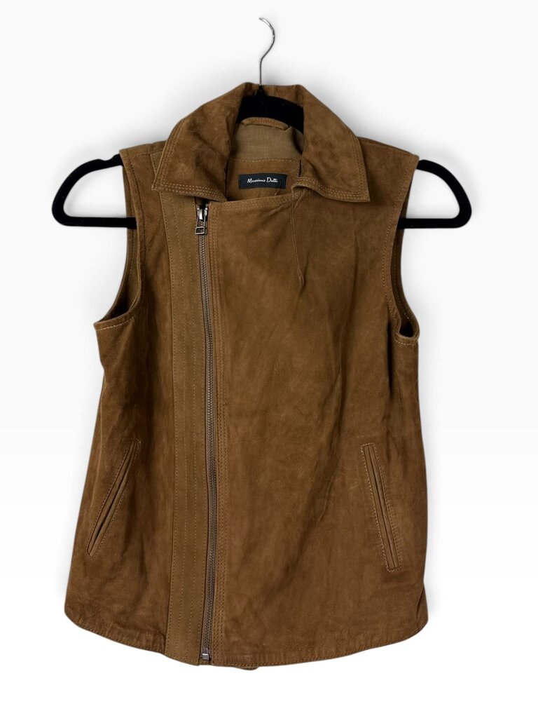 MASSIMO DUTTI SUEDE BIKER VEST