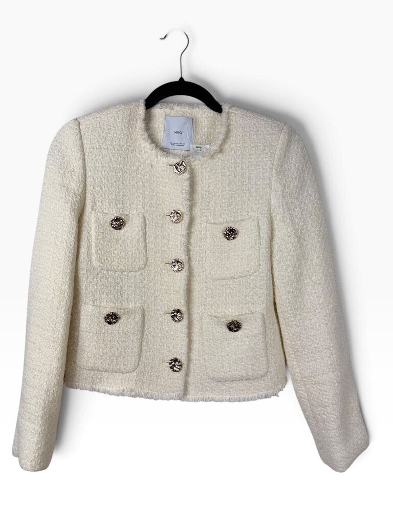 MNG TWEED BUTTON JACKET