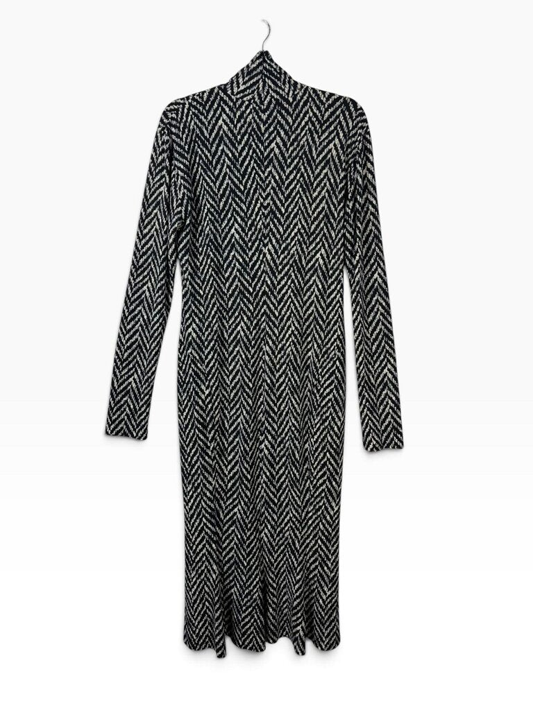 NORMA KAMALI CHEVRON PRINTED MAXI DRESS