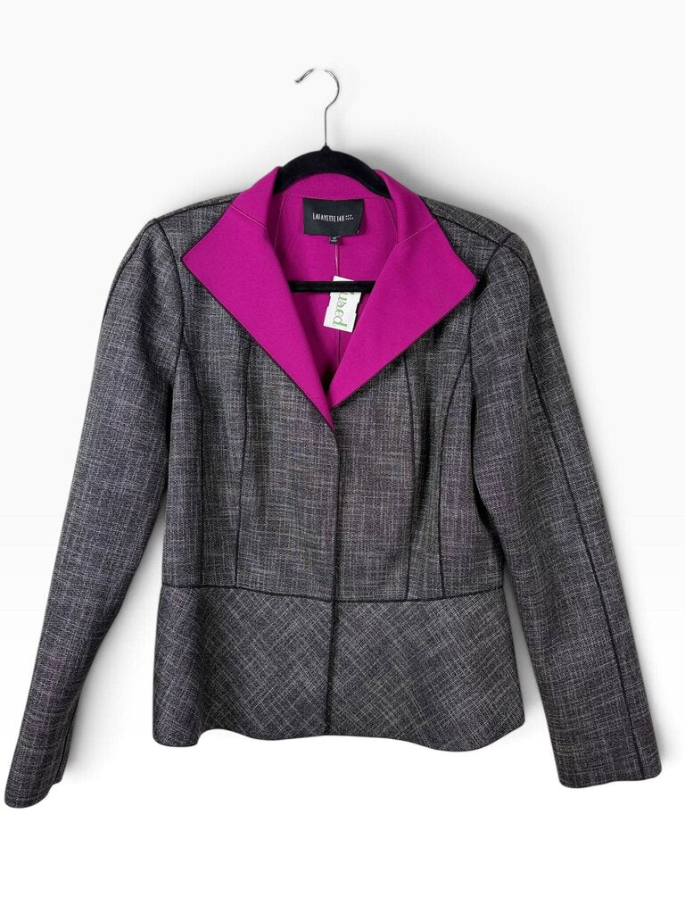 LAFAYETTE 148 PEPLUM HEATHERED BLAZER