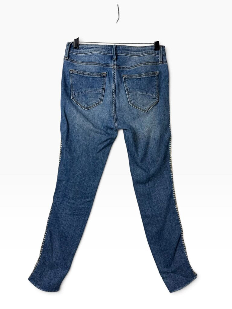 DRIFTWOOD HIGH RISE SUEDE PANEL SKINNY JEANS
