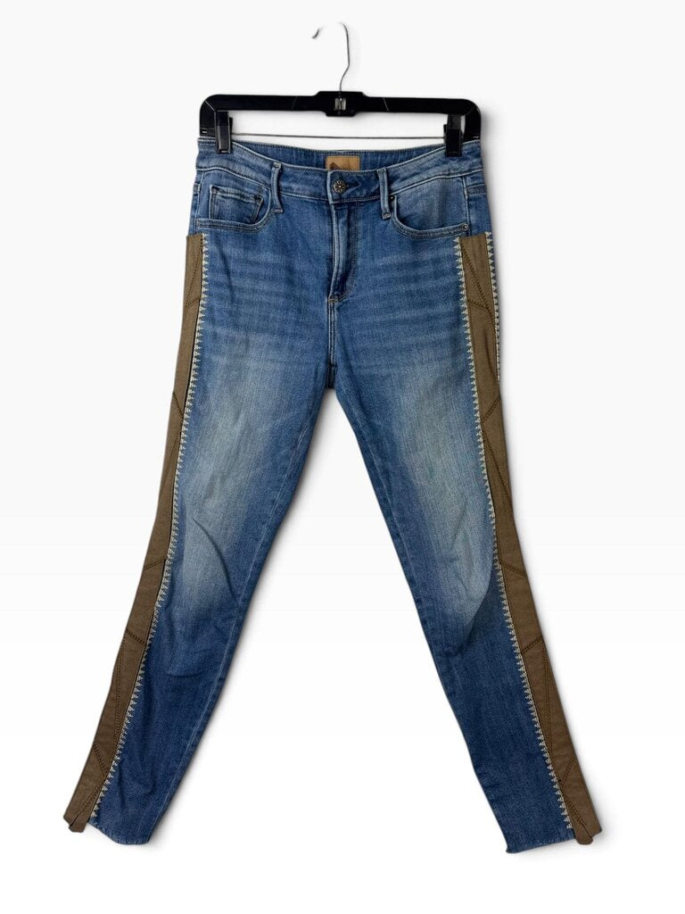 DRIFTWOOD HIGH RISE SUEDE PANEL SKINNY JEANS