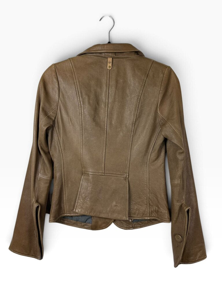 MACKAGE LAMB LEATHER PLEATED JACKET