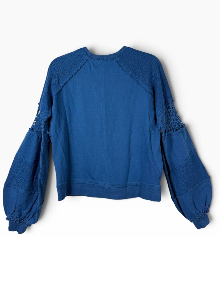 ANTHROPOLOGIE CROCHET PUFF SLEEVE SWEATER