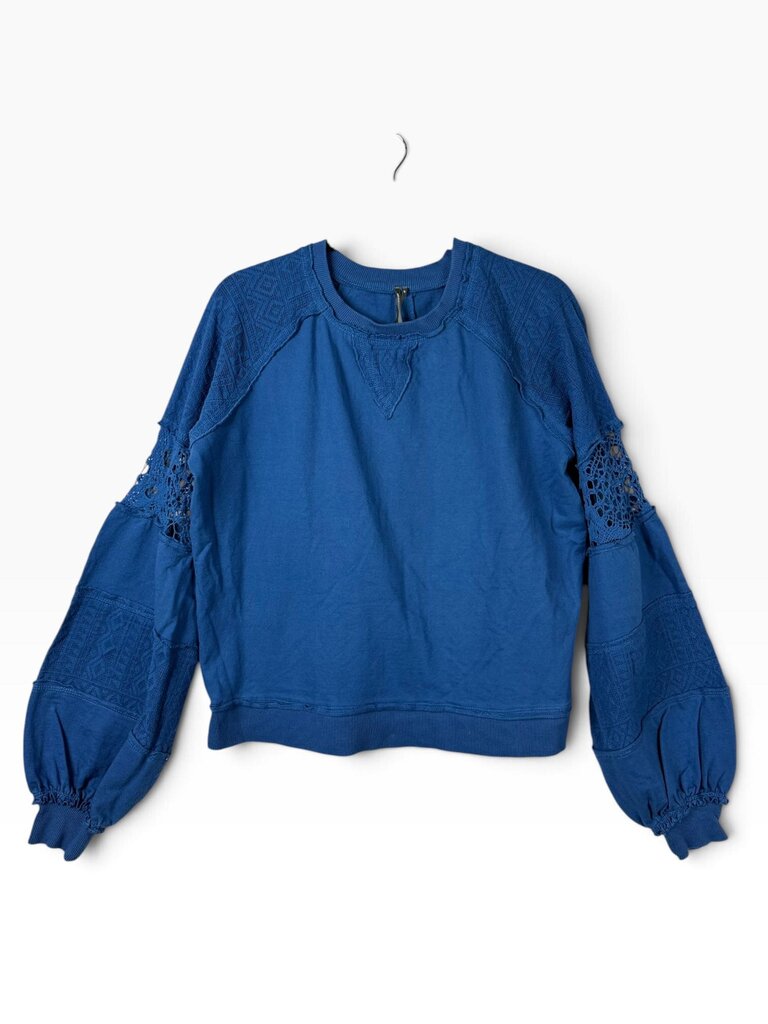 ANTHROPOLOGIE CROCHET PUFF SLEEVE SWEATER