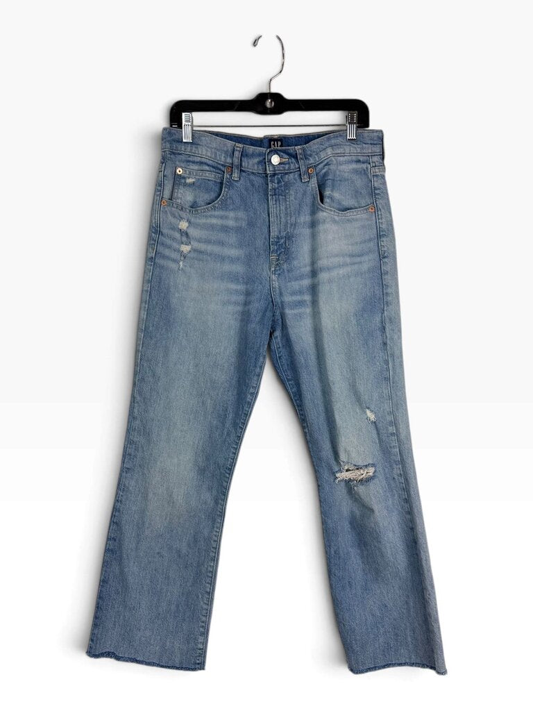 GAP "HIGH RISE ANKLE FLARE" DISTRESSED JEANS