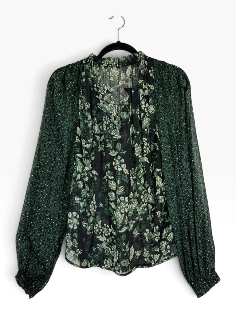 FREE PEOPLE SHEER FLORAL BLOUSE