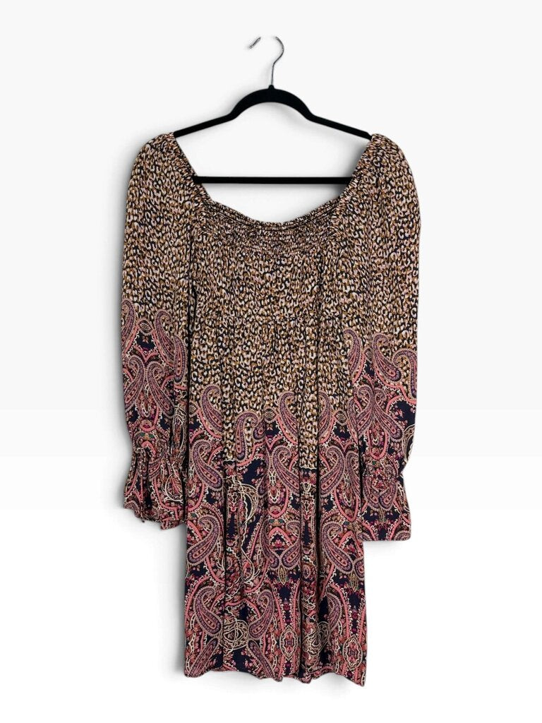 MAEVE CHEETAH & PAISLEY PRINT DRESS