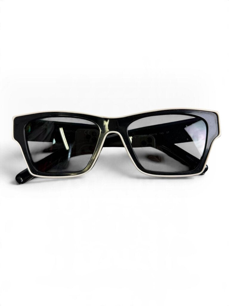TORY BURCH WHITE TRIM RECTANGLE SUNGLASSES
