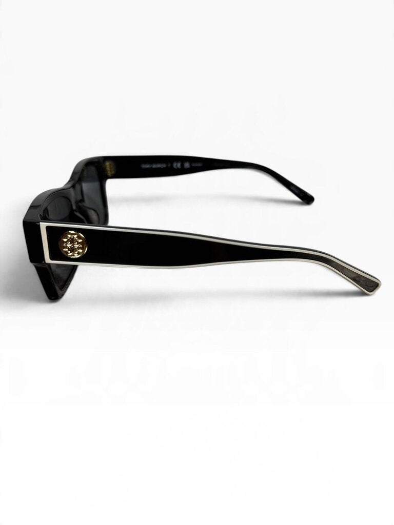 TORY BURCH WHITE TRIM RECTANGLE SUNGLASSES