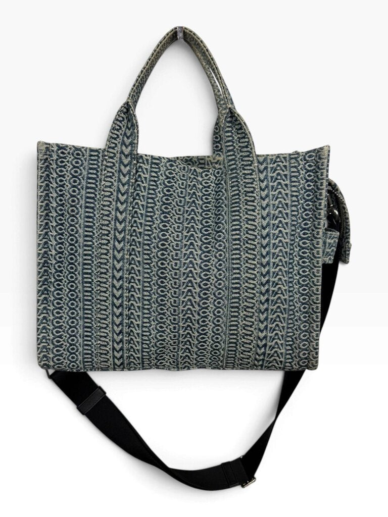MARC JACOBS DENIM LOGO TOTE BAG