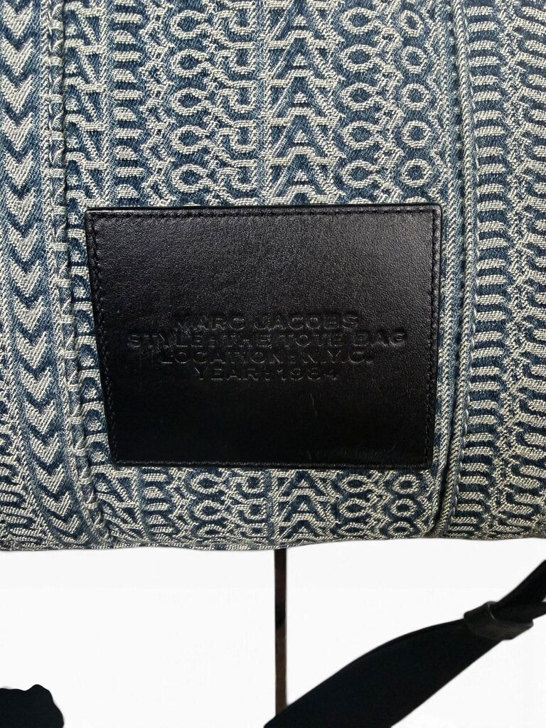 MARC JACOBS DENIM LOGO TOTE BAG