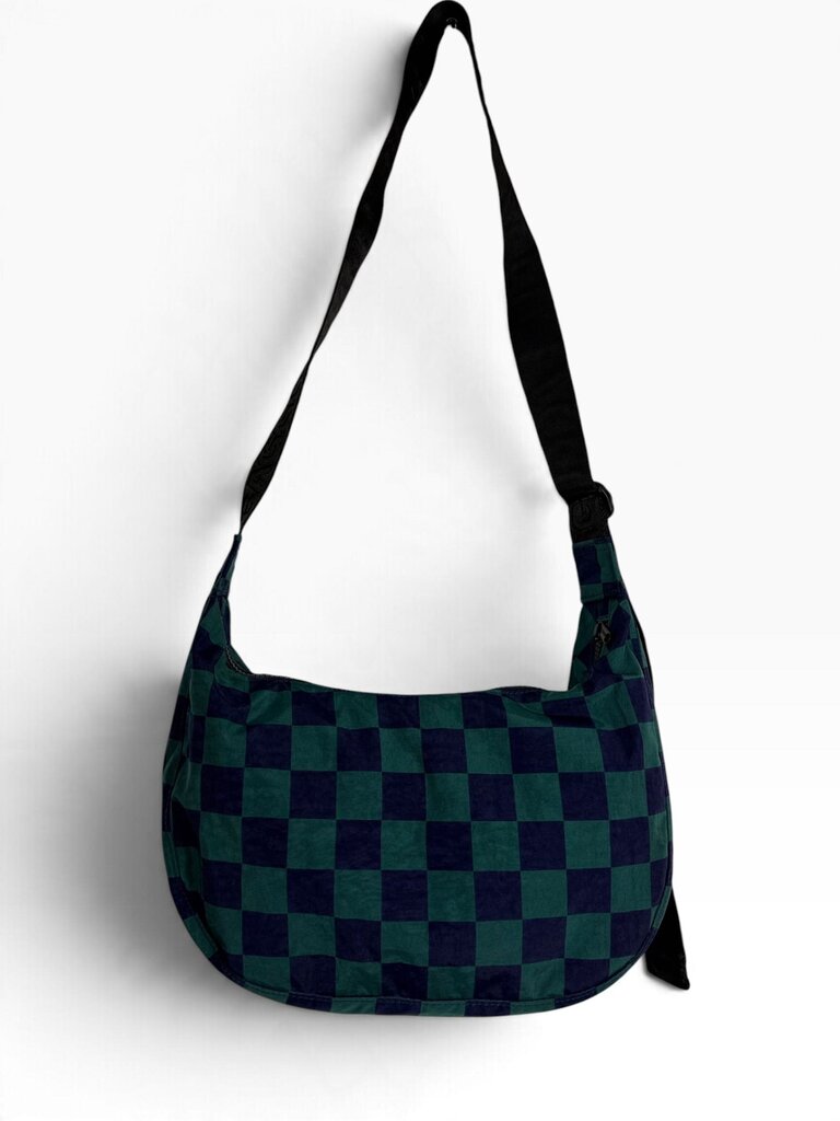 BAGGU NYLON MEDIUM CRESCENT CHECK BAG