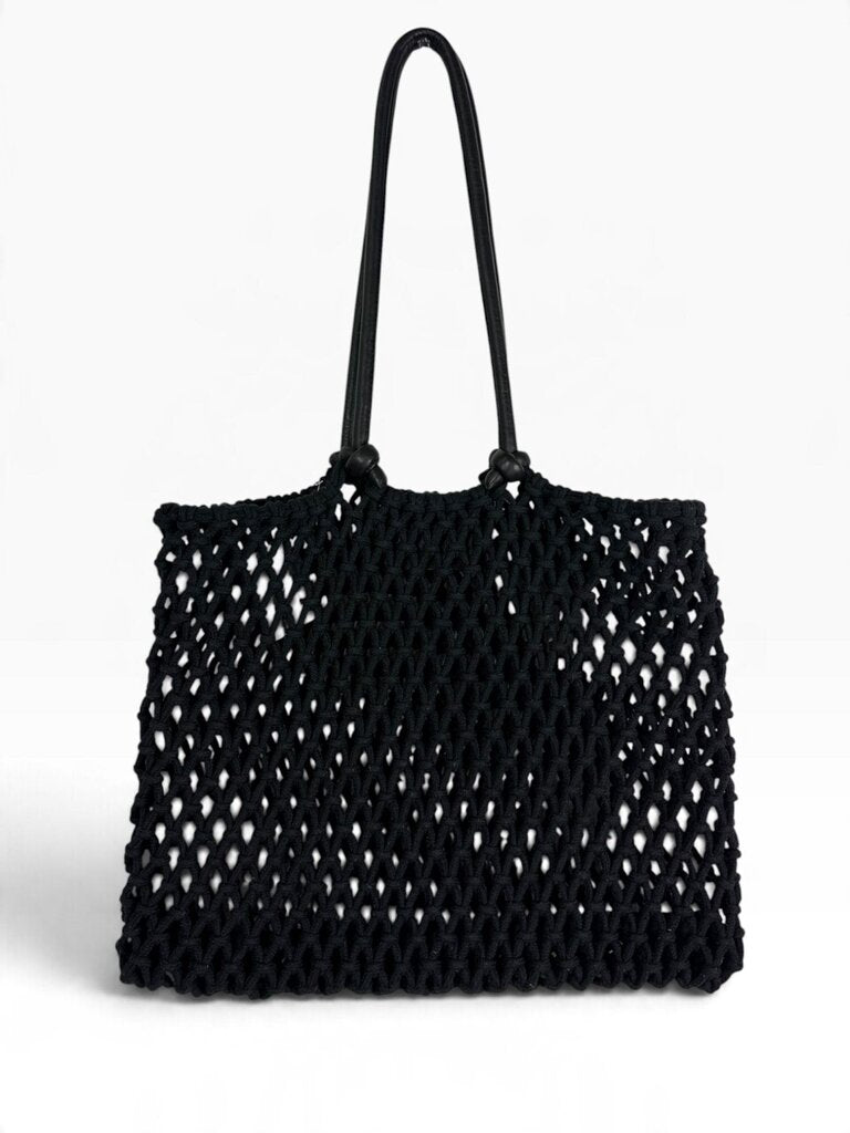 CLARE V WOVEN NET SHOULDER BAG