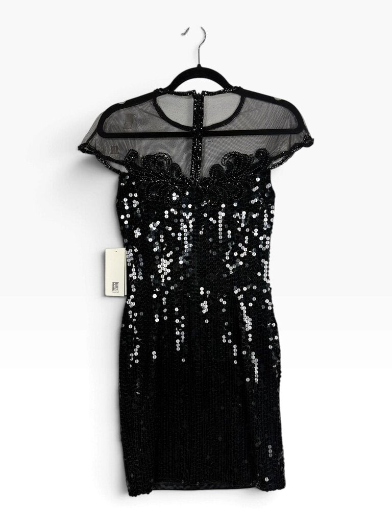 LIME NIGHT BEADED SHIMMER MINI DRESS