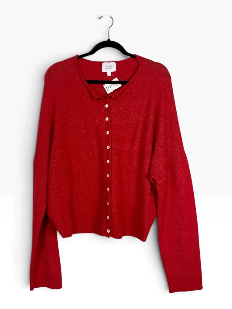 THINGS BETWEEN WOOL BLEND BUTTON CARDIGAN