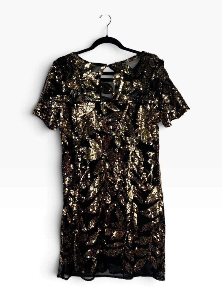 MAEVE FLORAL SEQUIN MINI SHIFT DRESS