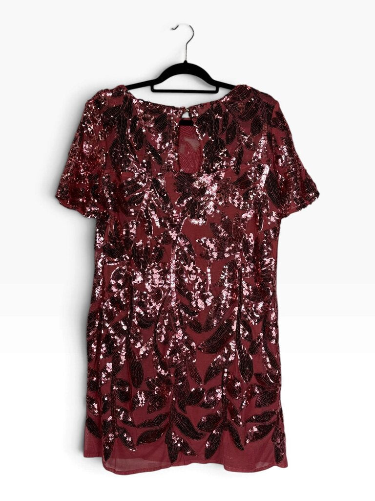 MAEVE FLORAL SEQUIN MINI SHIFT DRESS