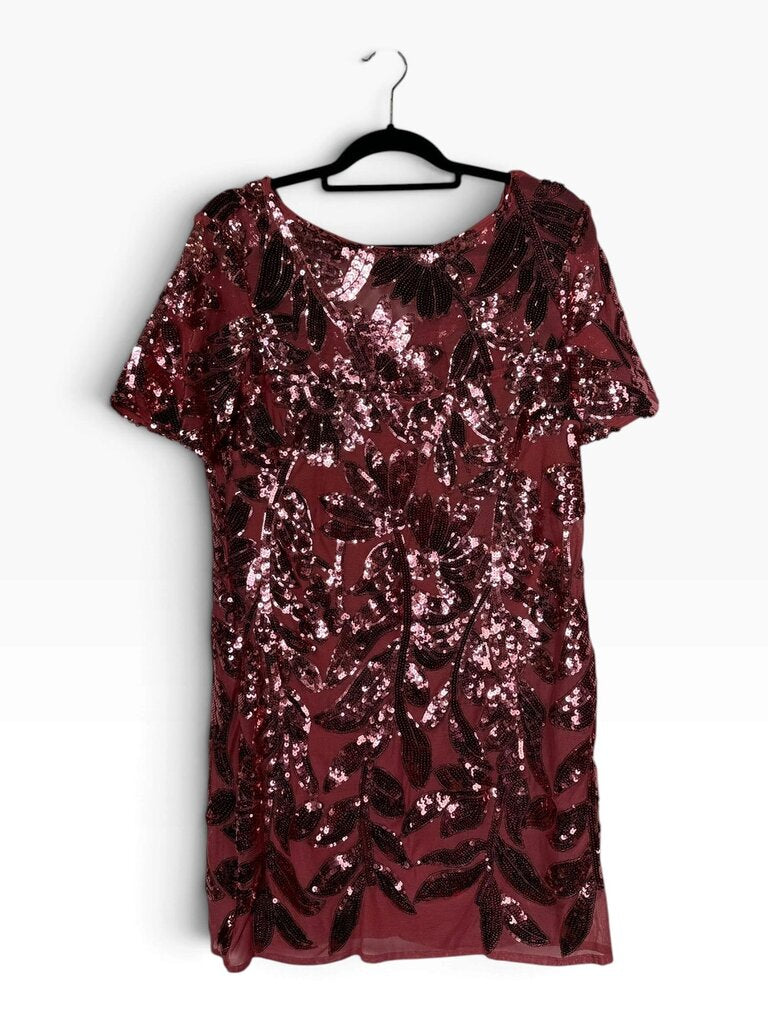 MAEVE FLORAL SEQUIN MINI SHIFT DRESS