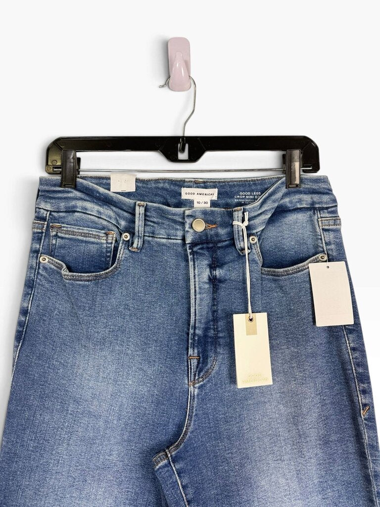 GOOD AMERICAN HIGH RISE CROP FLARE JEANS