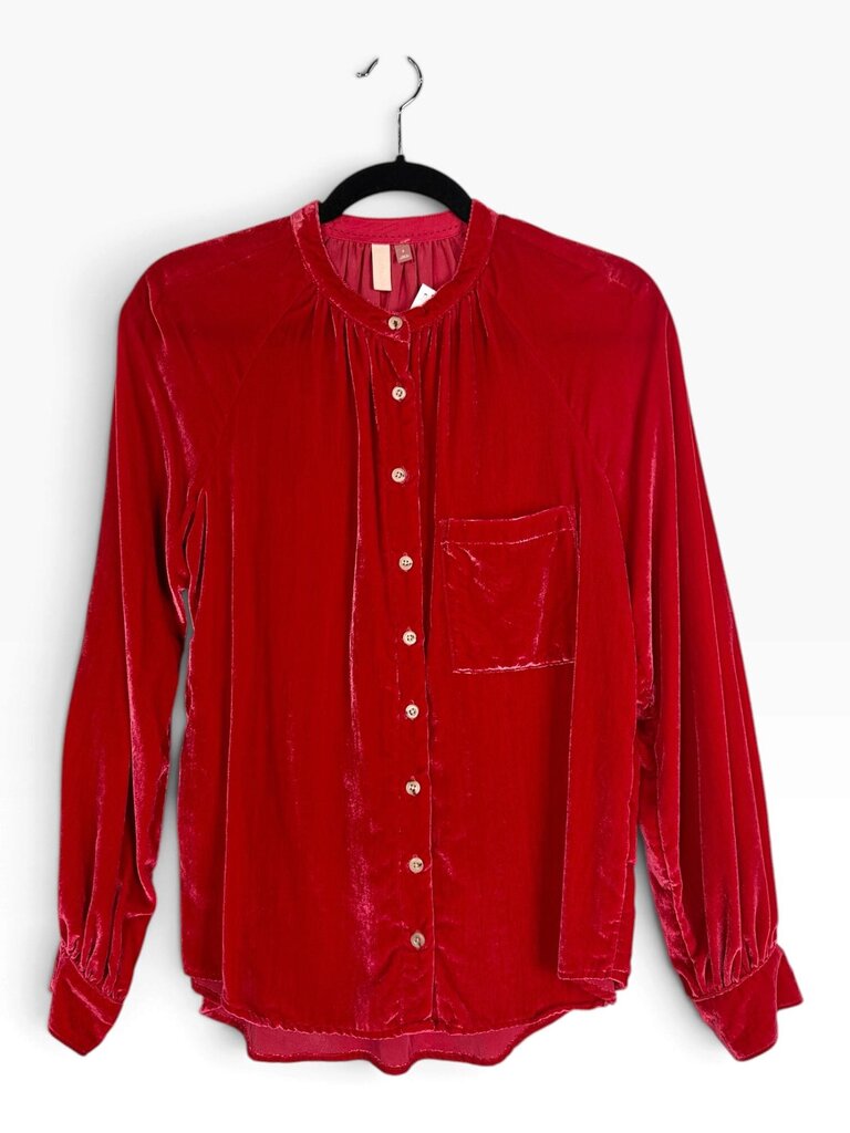 PILCRO CRUSHED VELVET BLOUSE