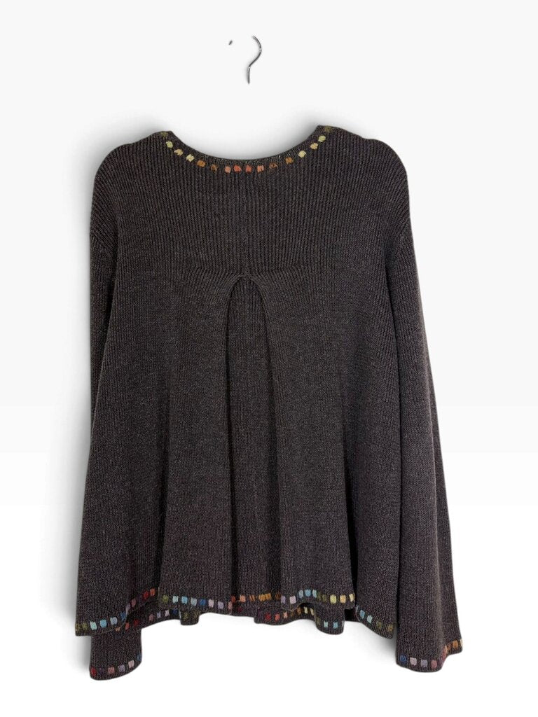J.JILL RAINBOW TRIM CARDIGAN