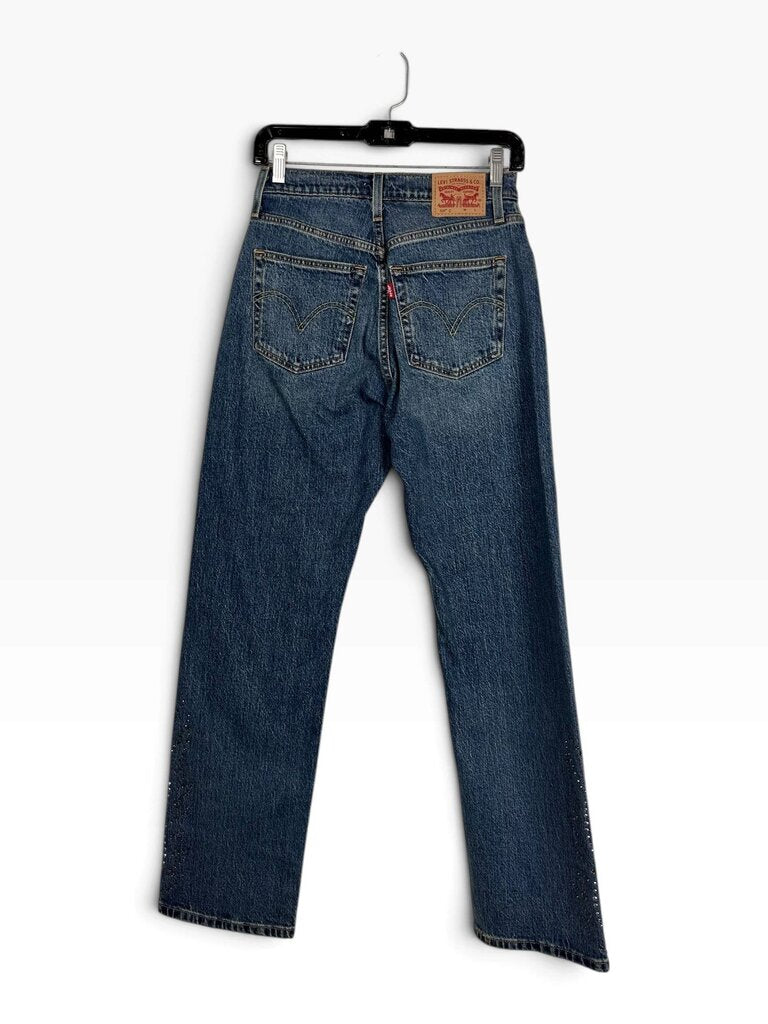 LEVI'S 501 STUDDED STRAIGHT LEG JEANS
