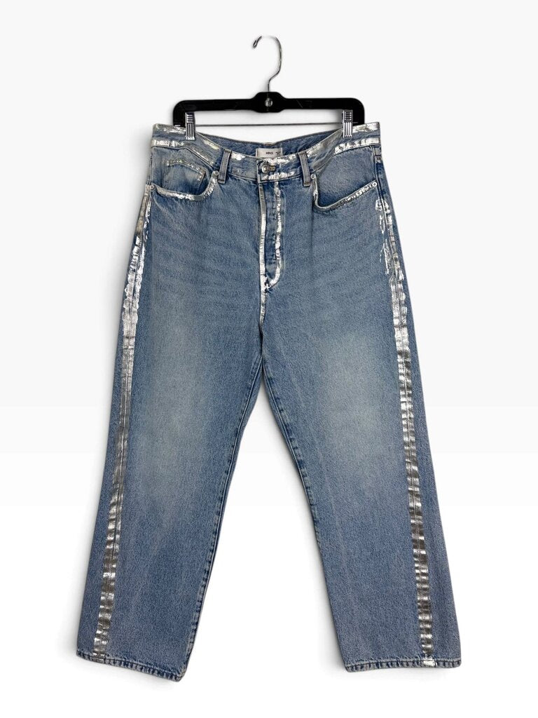 MNG SILVER STRIPE WIDE LEG JEANS