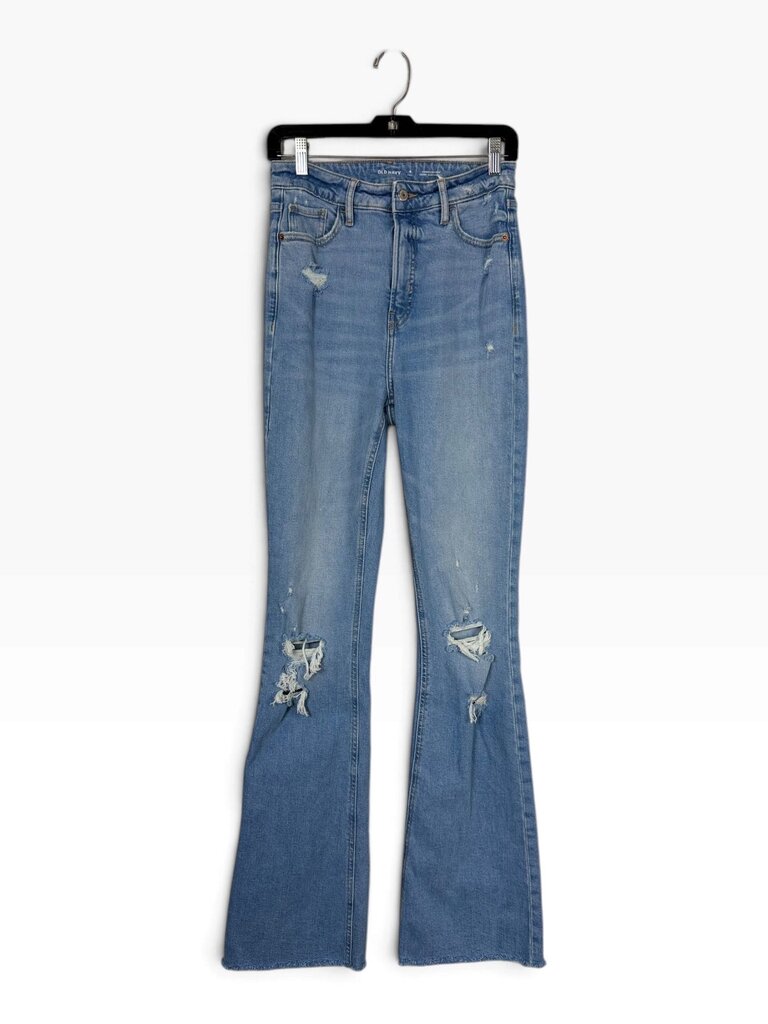 OLD NAVY "HIGHER HIGH RISE" DISTRESSED FLARE JEANS