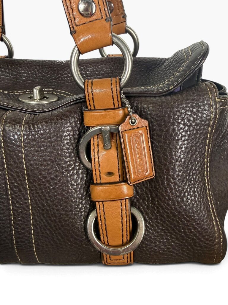 COACH PEBBLE LEATHER TOP HANDLE SATCHEL