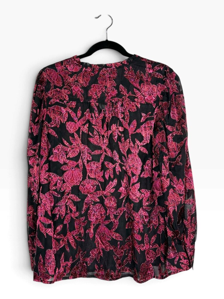 J.JILL VELVET PATTERN SHEER BLOUSE