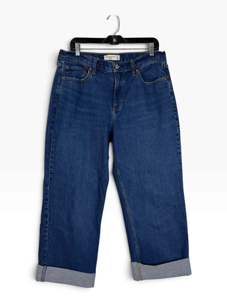 ABERCROMBIE AND FITCH "THE BAGGY LOW RISE" CUFFED JEANS