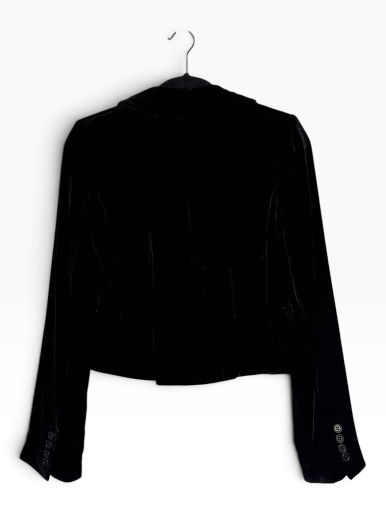 BCBG MAXAZRIA VELVET BUTTON BLAZER
