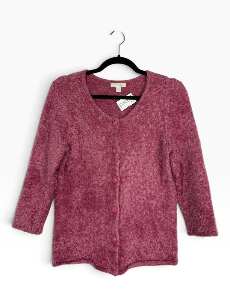 NEW YORK & CO FUZZY BUTTON CARDIGAN