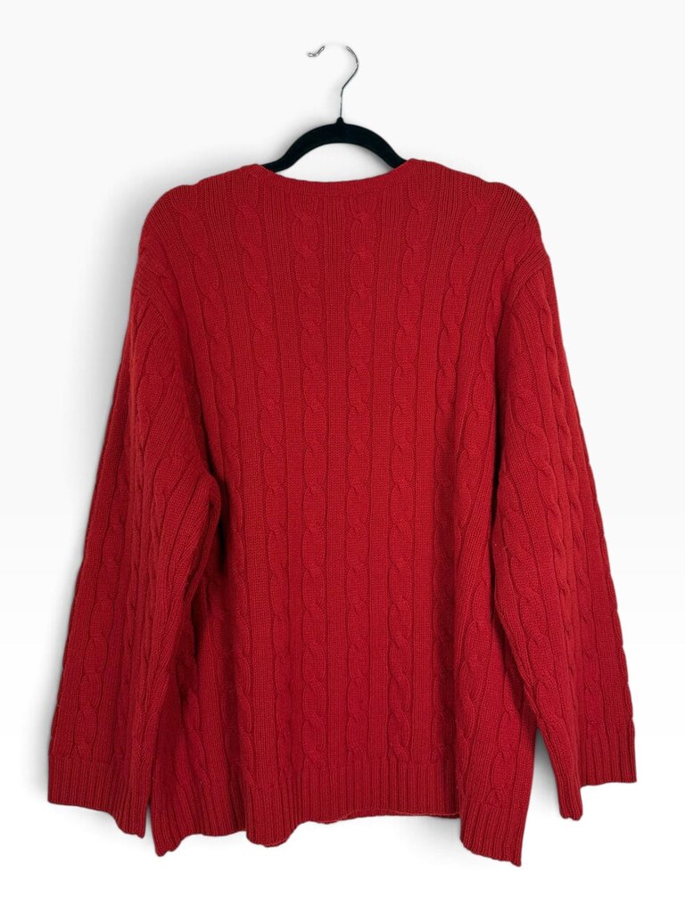 LAUREN RALPH LAUREN LAMBSWOOL CABLE KNIT SWEATER