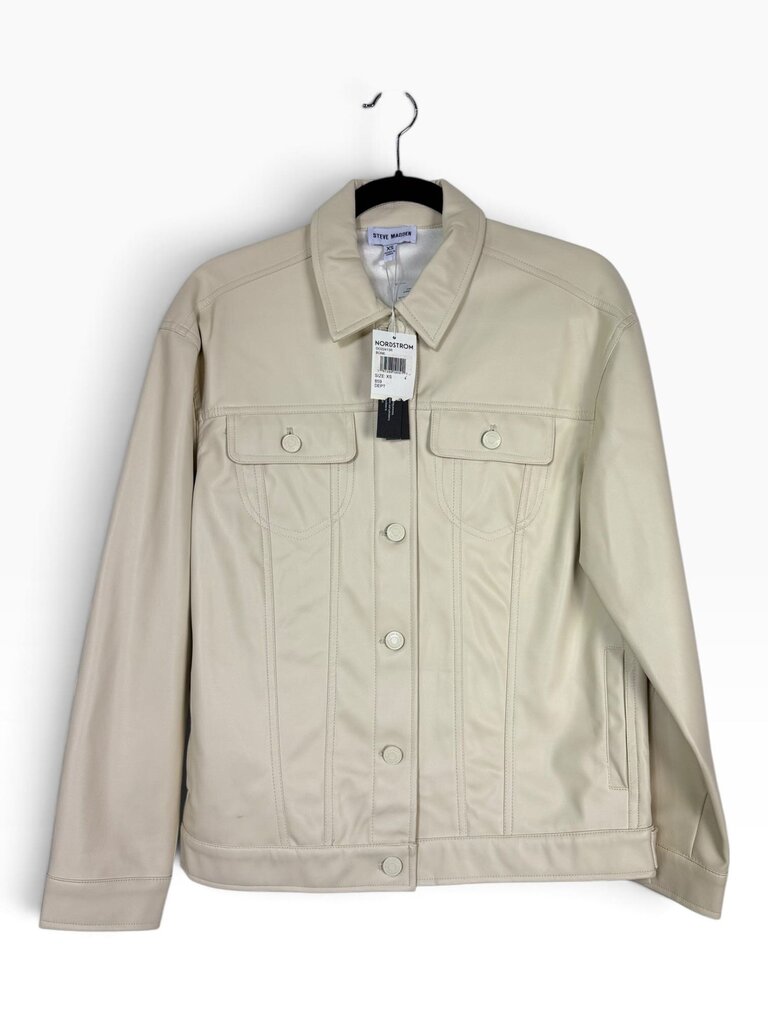 STEVE MADDEN PLEATHER TRUCKER JACKET