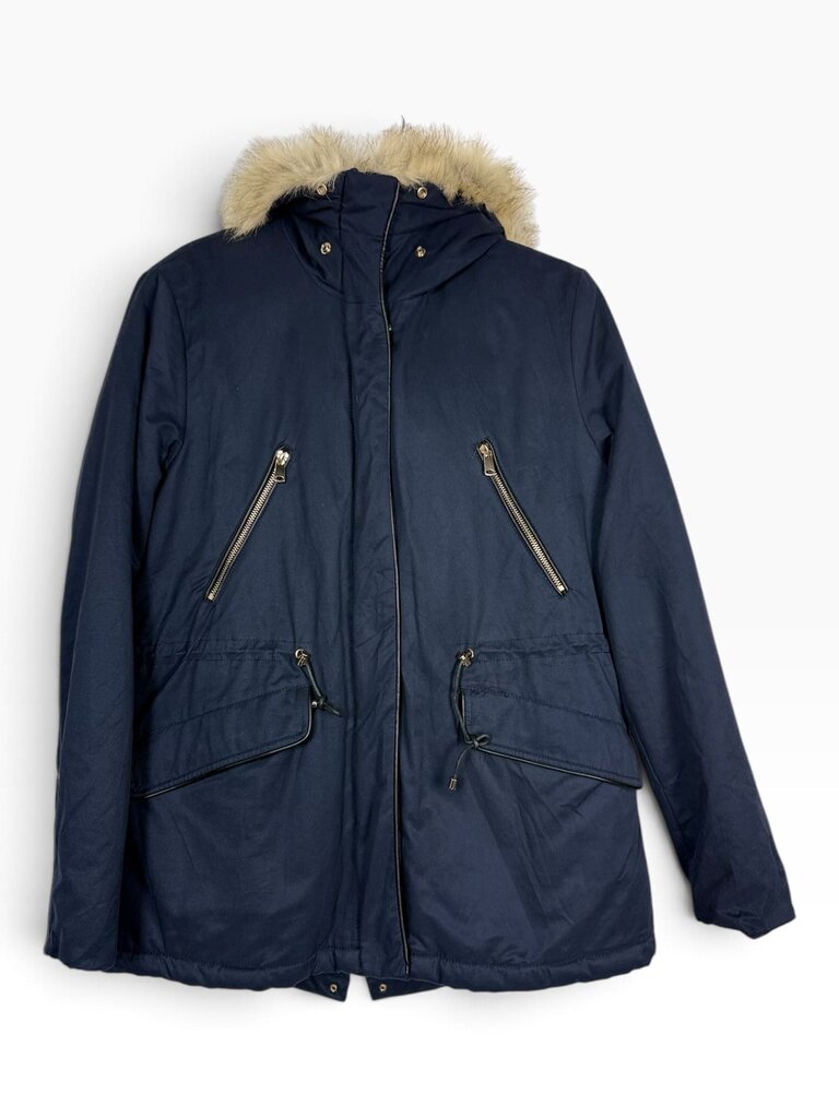 TRAFALUC FAUX FUR HOOD COAT