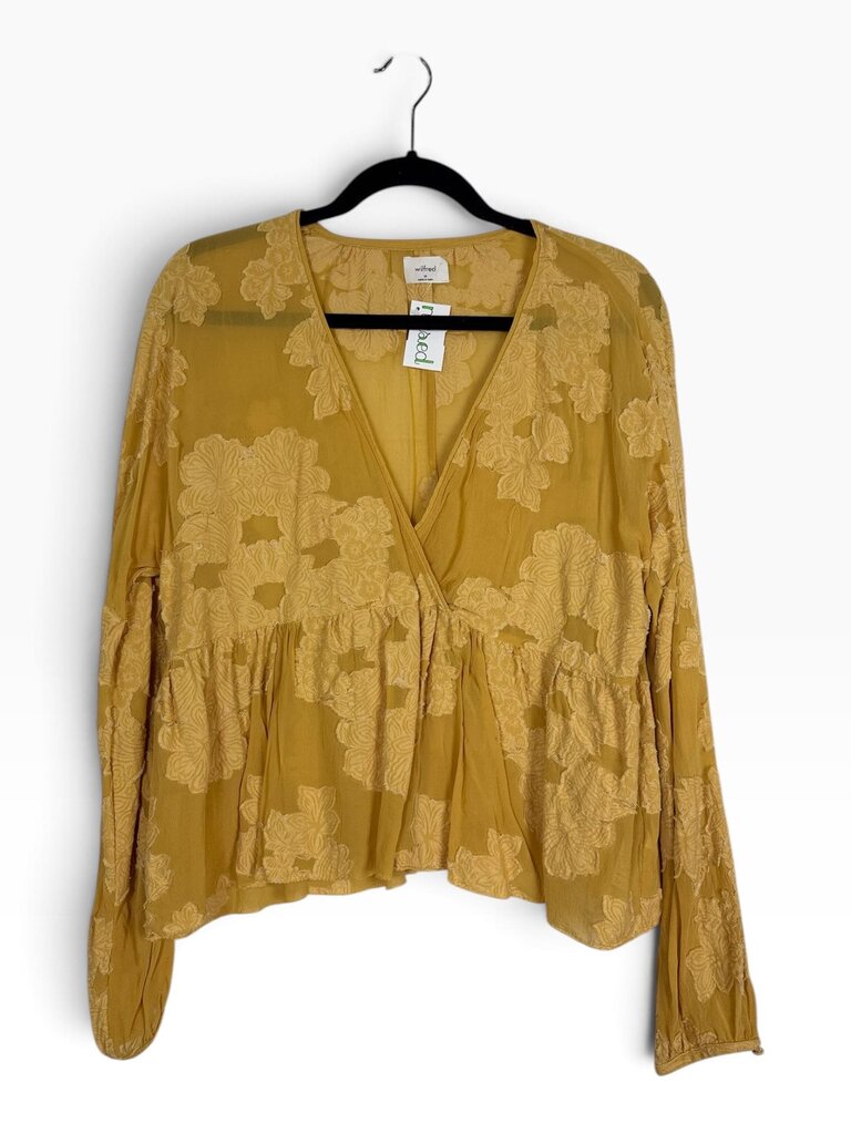 WILFRED FLORAL FAUX WRAP BLOUSE