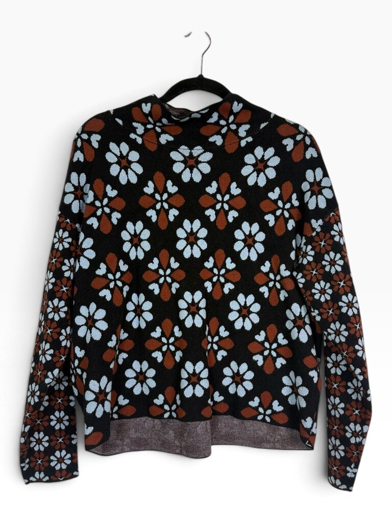 MAEVE FLORAL MOCK NECK SWEATER
