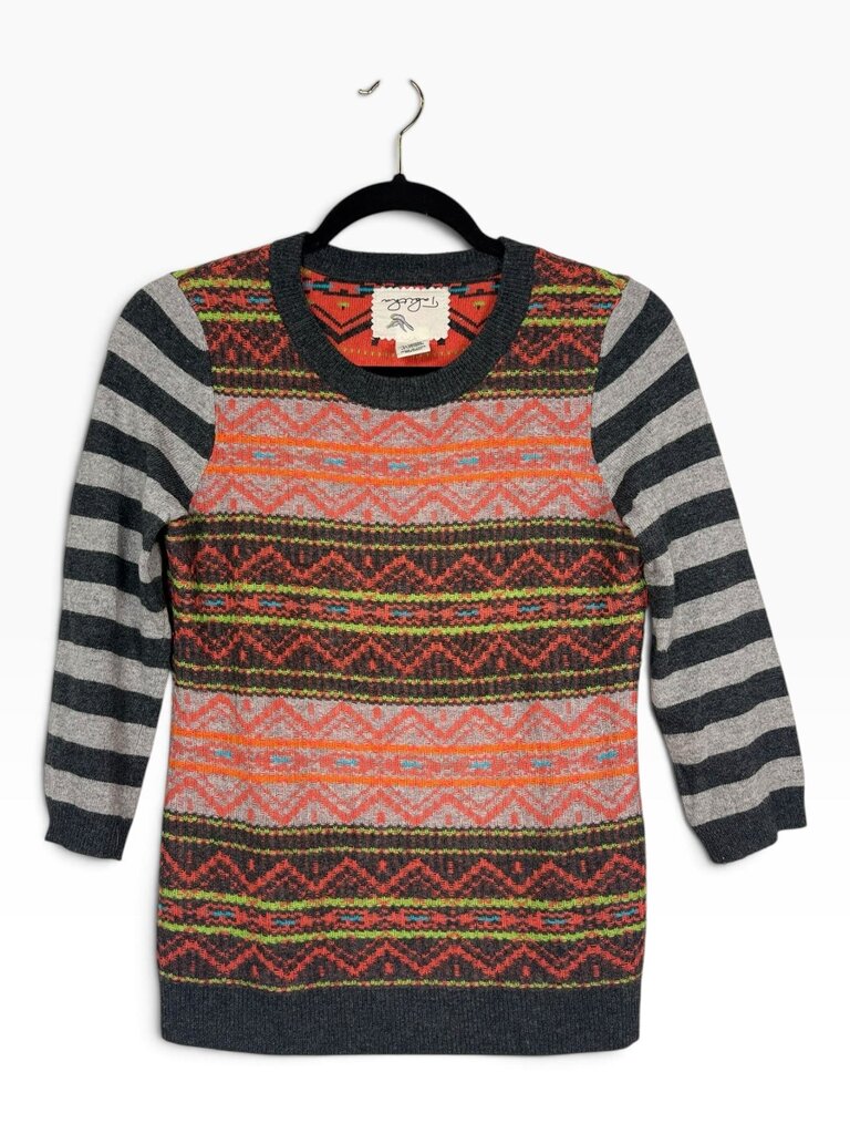 TABITHA WOOL & CASHMERE BLEND CHEVRON SWEATER